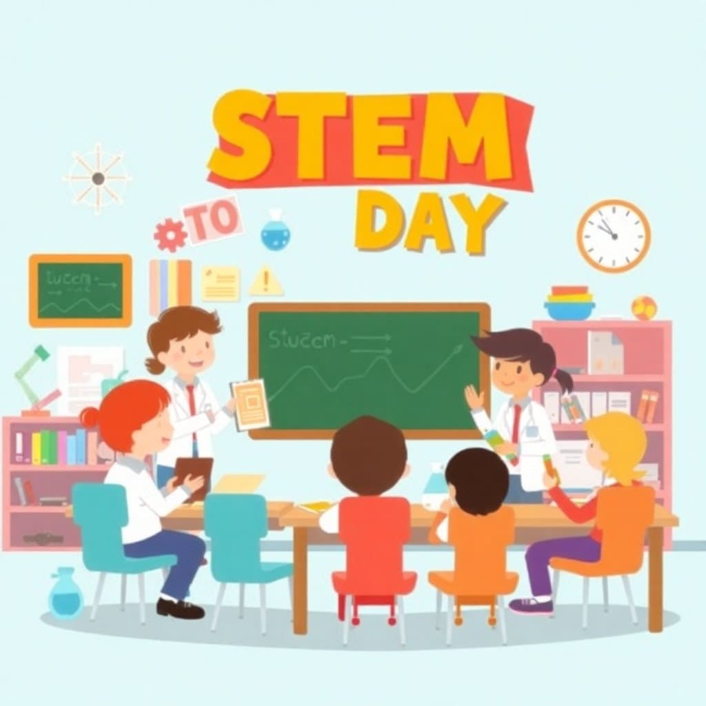 STEM Day, classroom illustration