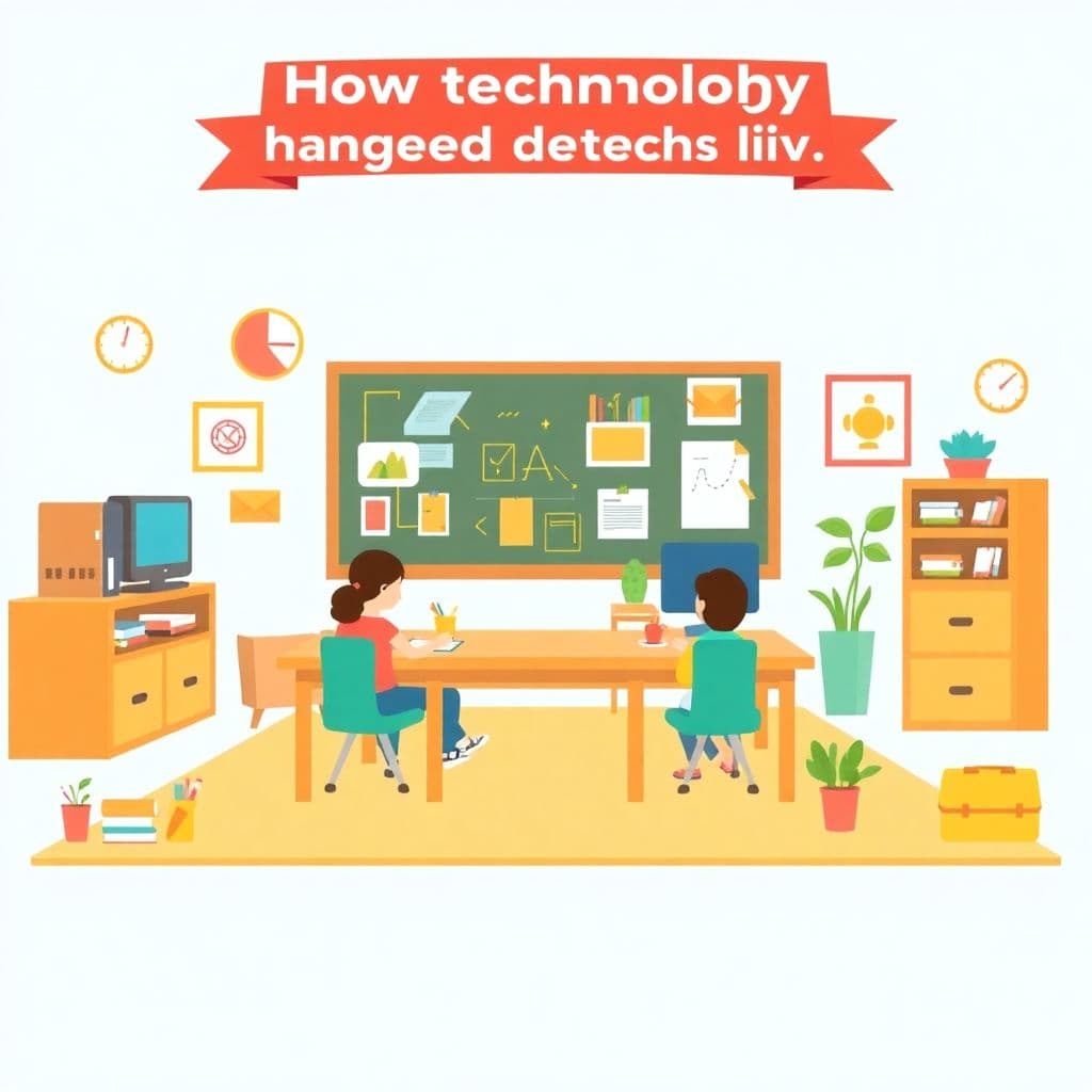 Technological Change Over Time: How technological developments changed people's lives at home, work, travel, communication