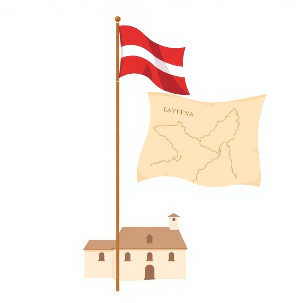 The Runaway Scrape: a historic flag and an old parchment map