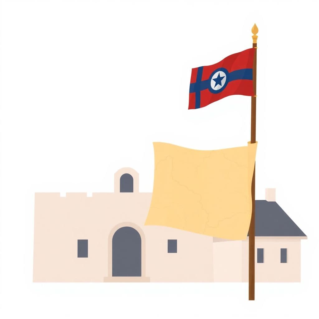 Townshend Acts: a historic flag and an old parchment map, classroom activities