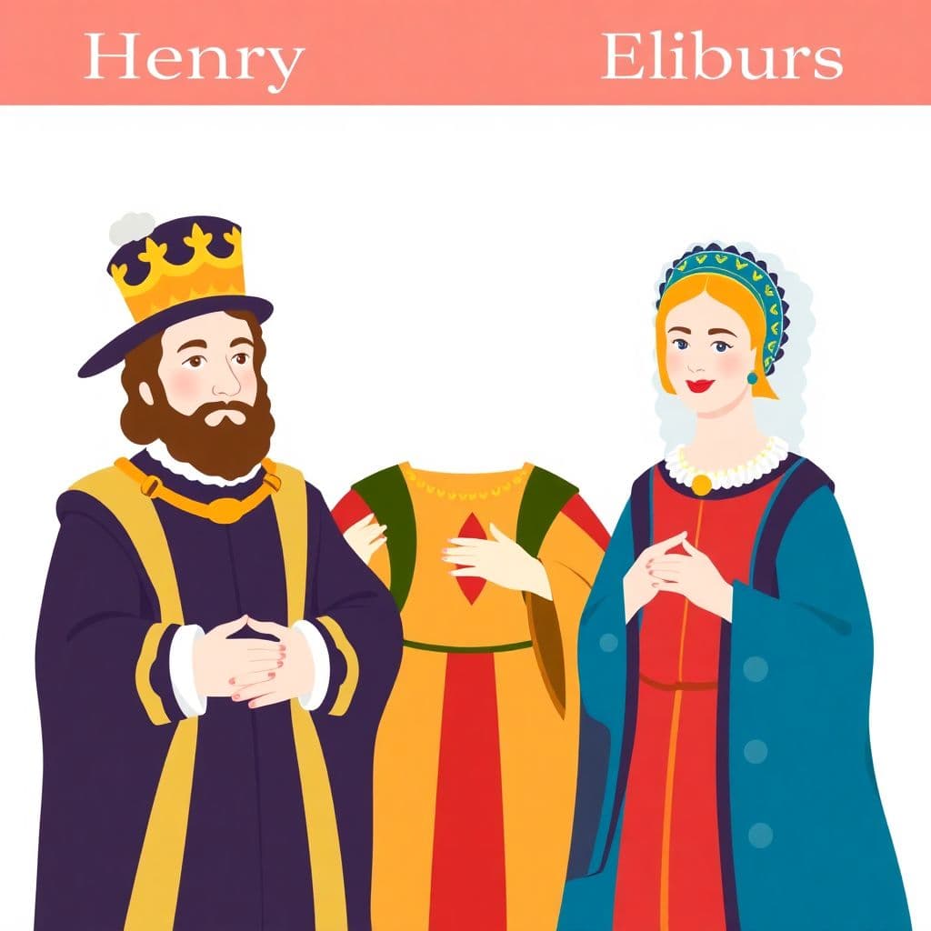 Tudor Monarchs: Henry VII, Henry VIII (6 wives, Church of England), Elizabeth I (exploration, Shakespeare)