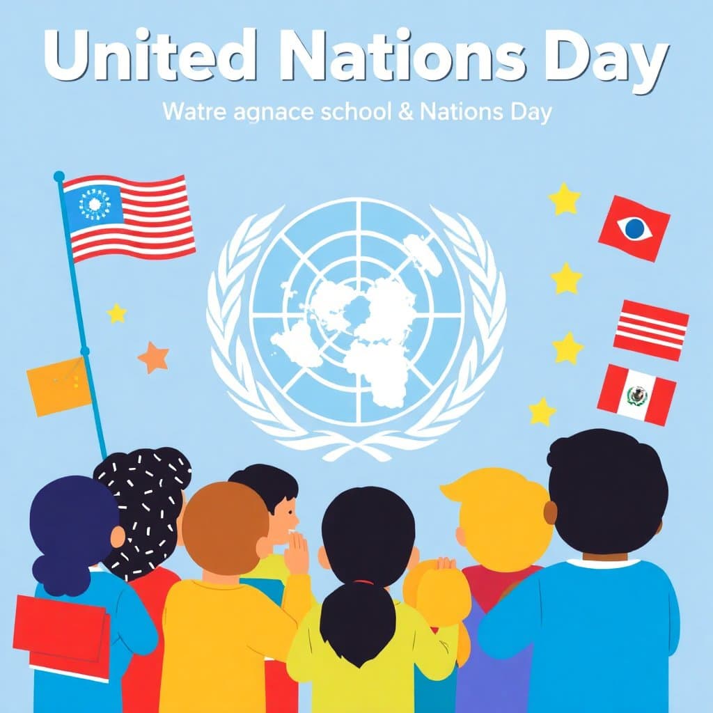 United Nations Day, United Nations Day (October 24) marks the founding of the UN in 1945. Explore international cooperation, global citizenship, human rights, and world geography.