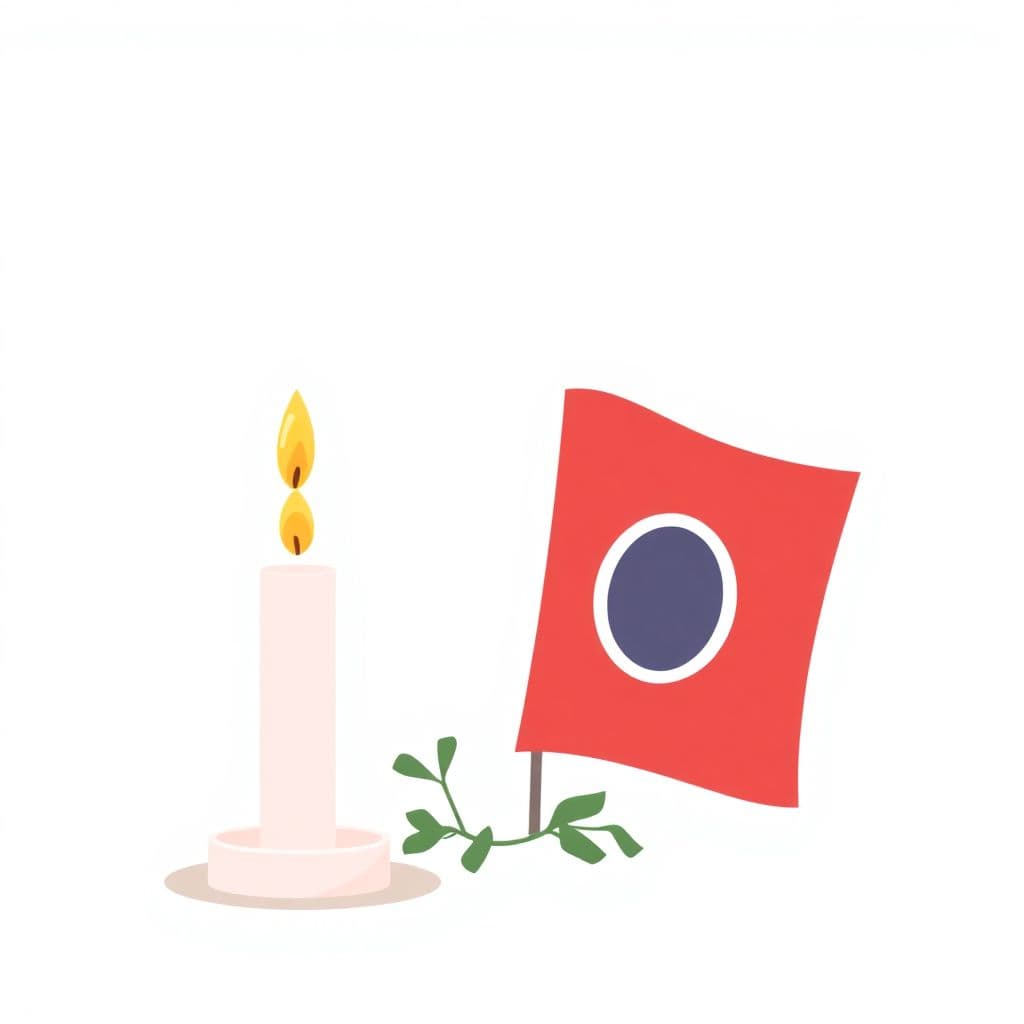 Westward Expansion: a lit memorial candle and a simple flag, classroom activities