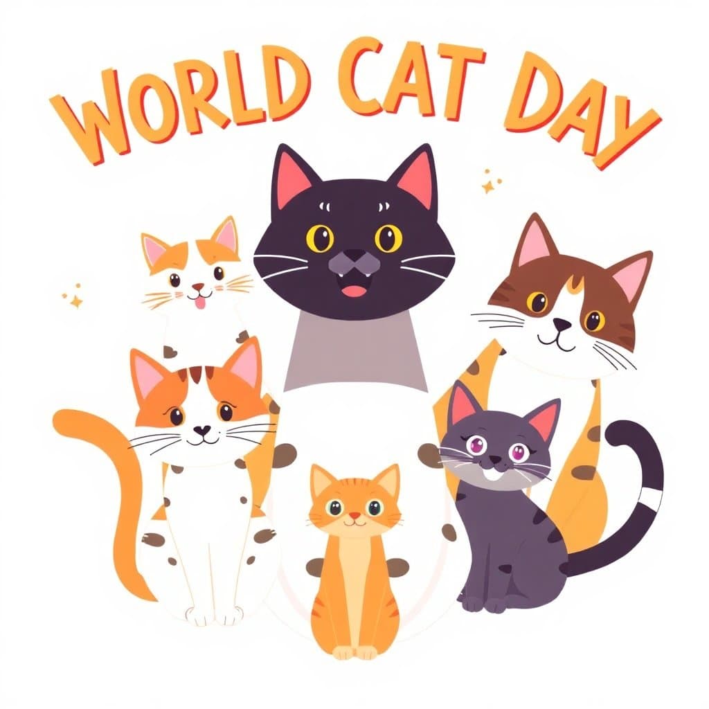 World Cat Day, World Cat Day (August 8) celebrates domestic and wild cats. Explore feline biology, animal classification, and cat breeds with fun science and writing activities.