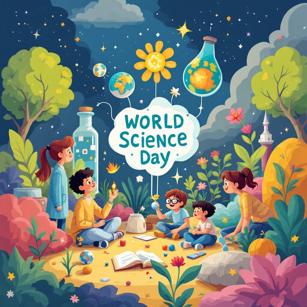 World Science Day, World Science Day for Peace and Development (November 10) celebrates science's role in building a better world. Explore scientific method, famous scientists, and cool experiments.
