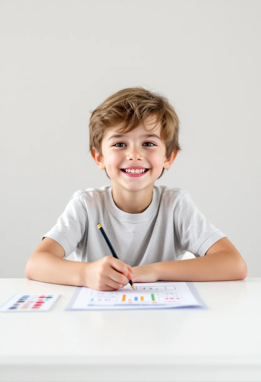 Child doing worksheet