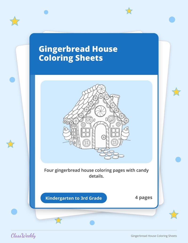 Gingerbread House Coloring Sheets - 2nd Grade Coloring Pages printable preview