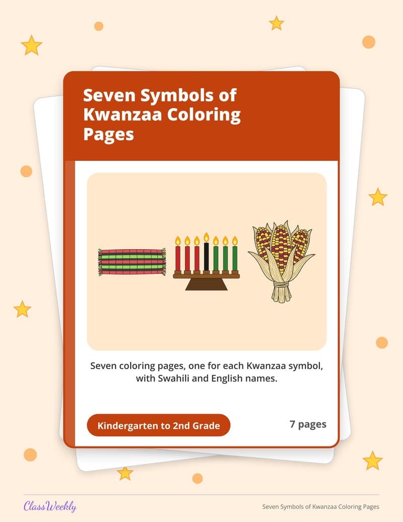 Seven Symbols of Kwanzaa Coloring Pages - 2nd Grade Coloring Pages printable preview