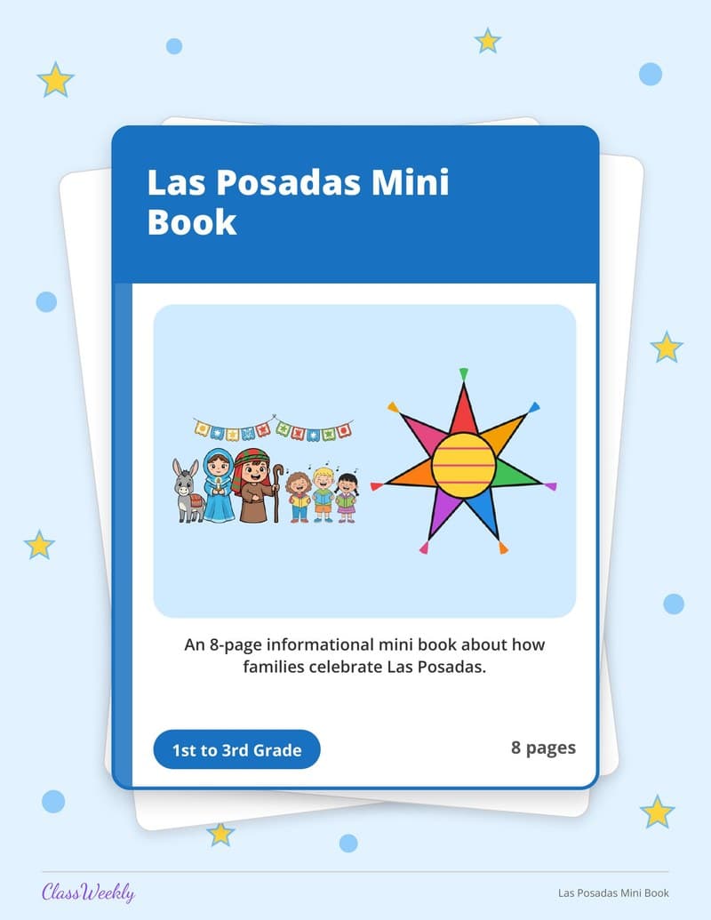 Las Posadas Mini Book - 2nd Grade Holiday Activities printable preview