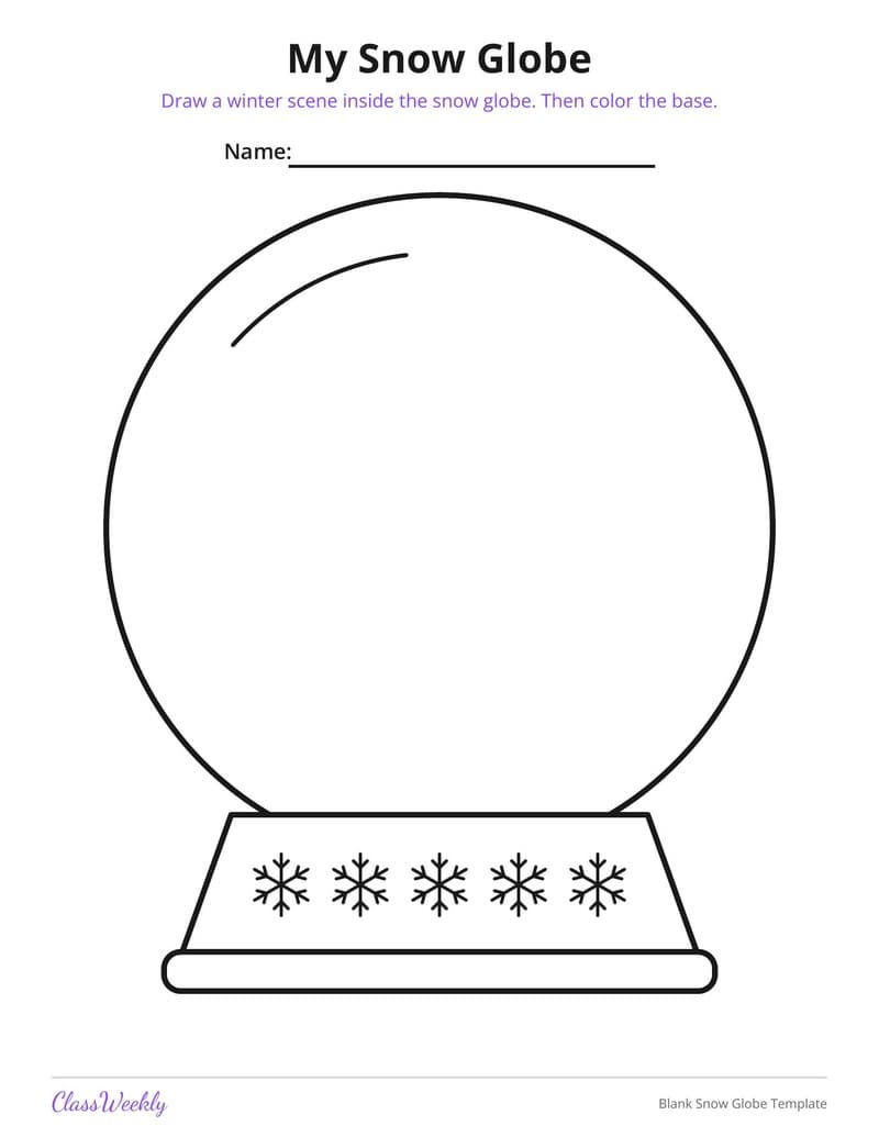 Blank Snow Globe Template - 2nd Grade Writing Paper printable preview