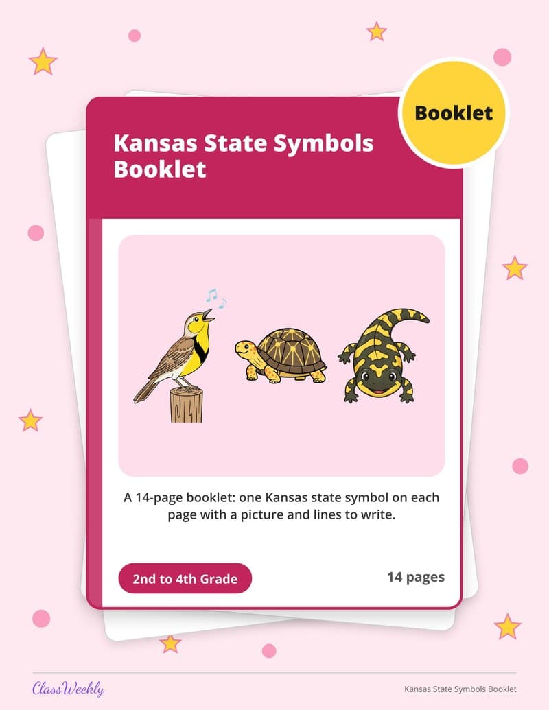Kansas State Symbols Booklet - 2nd Grade Holiday Activities printable preview