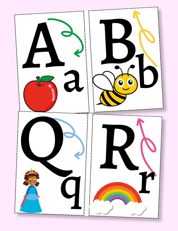 Colorful Alphabet Flash Cards worksheet preview