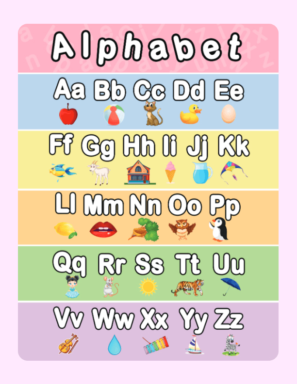 Colorful Alphabet Printable (8.5x11) worksheet preview