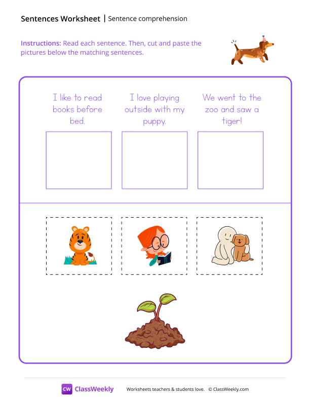 Read, Cut and Paste worksheet preview
