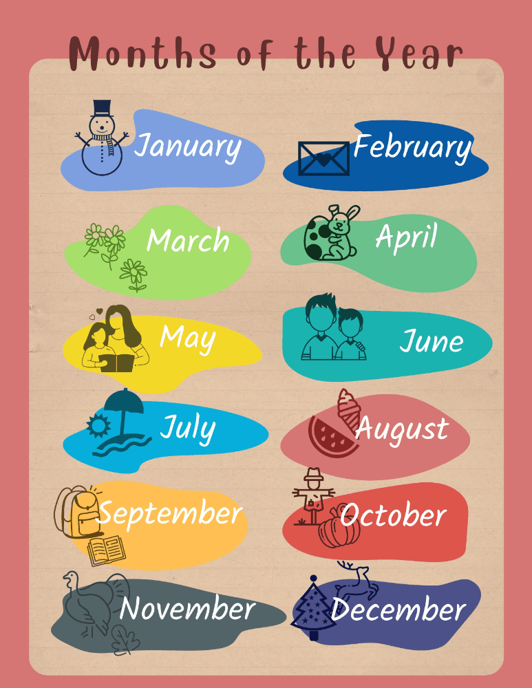 Months Of The Year (8.5x11) worksheet preview
