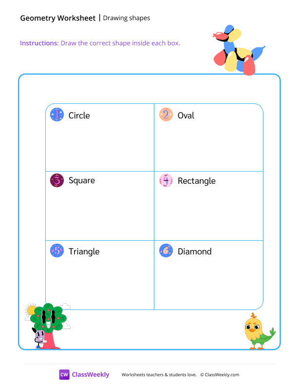 Drawing Shapes worksheet preview