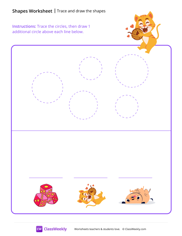 Trace and draw the shapes worksheet preview