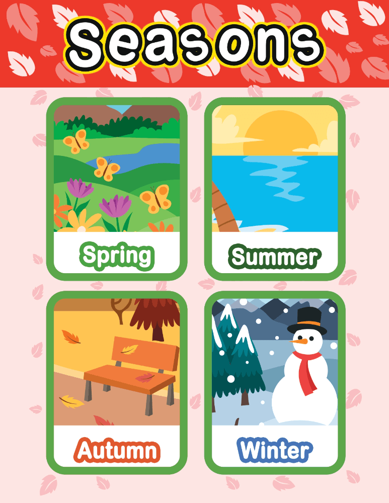 The Seasons Printable (8.5x11) worksheet preview