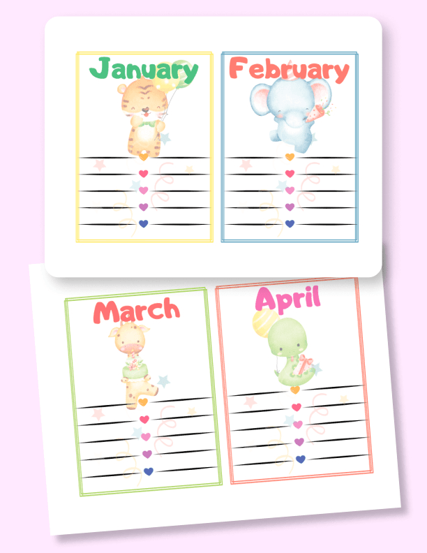 Class Birthday Months worksheet preview