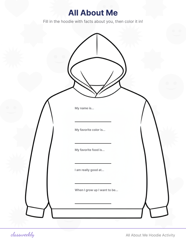 All About Me Hoodie Activity