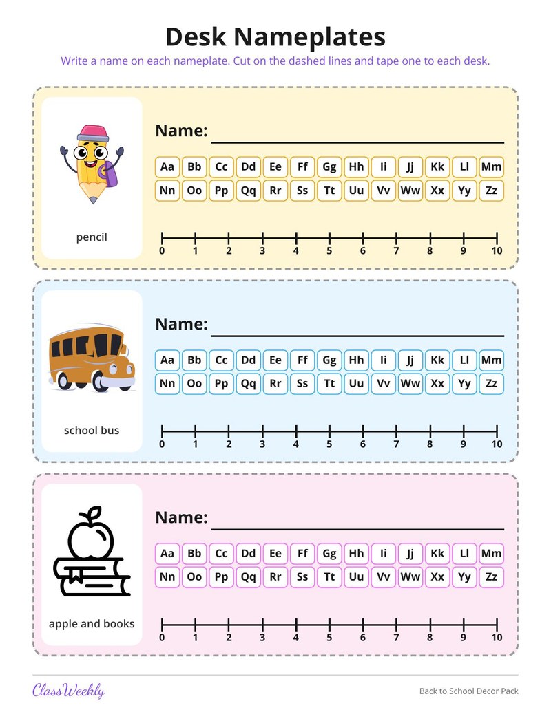 Back to School Classroom Decor Pack
