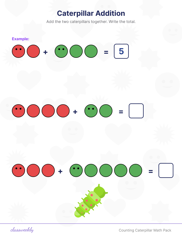Counting Caterpillar Math Pack