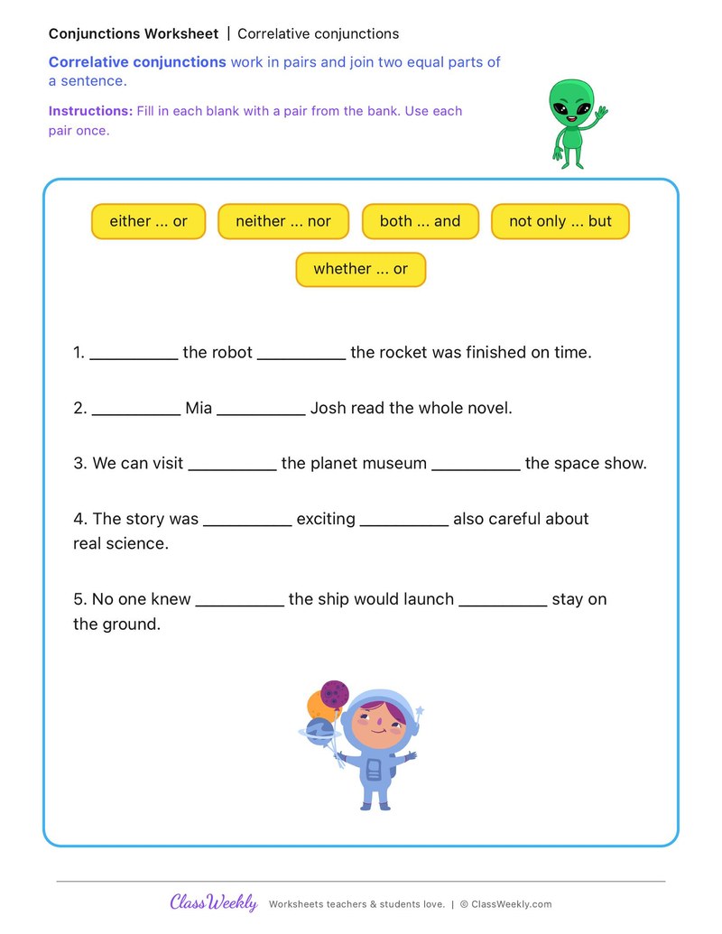 Correlative conjunctions - National Science Fiction Day