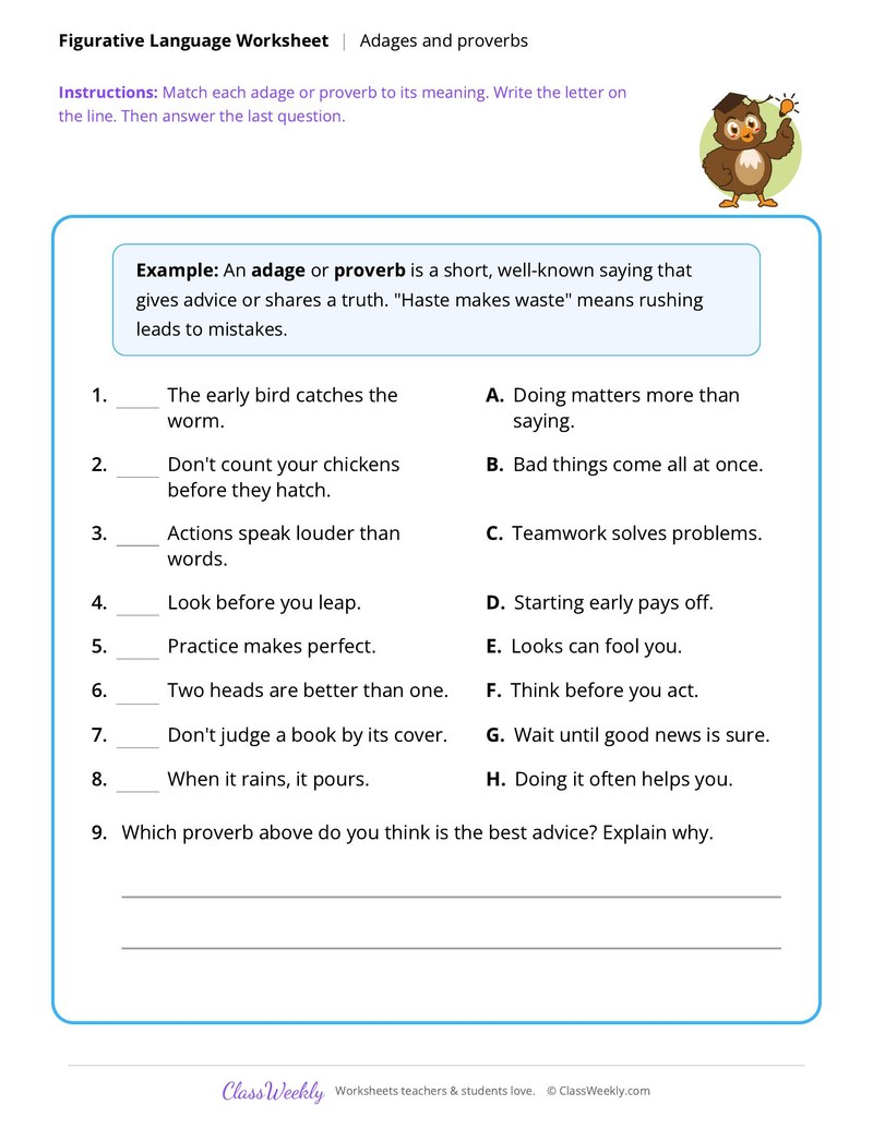 Figurative Language: Adages and proverbs