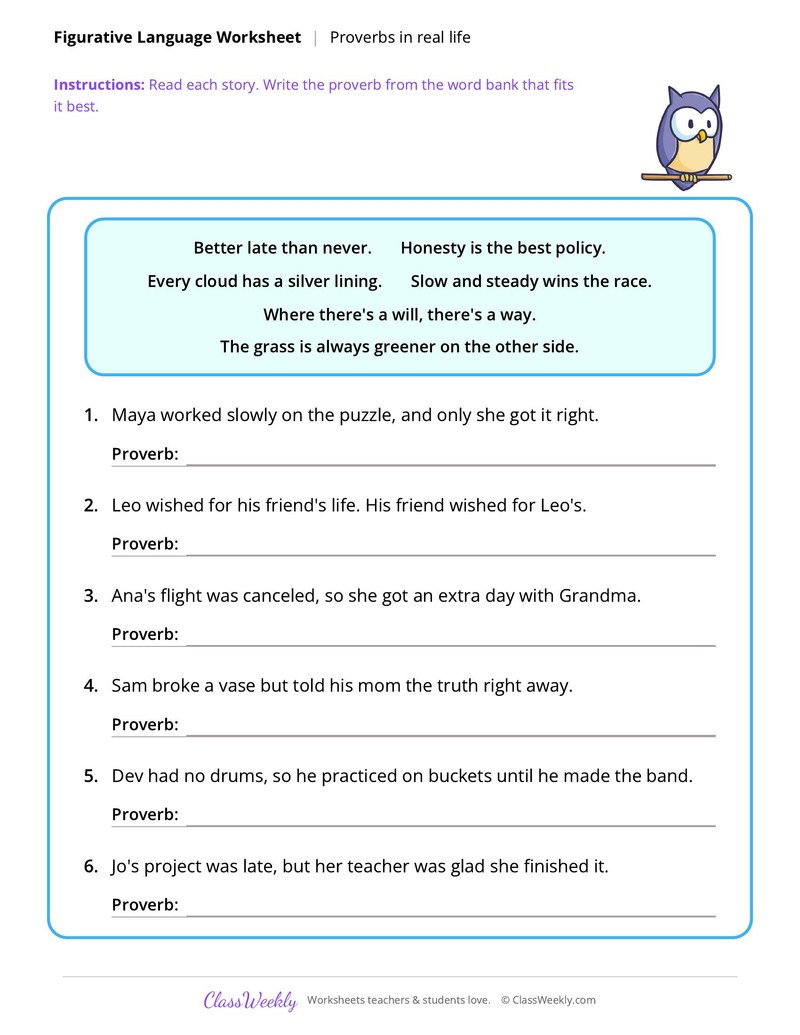 Figurative Language: Proverbs in real life
