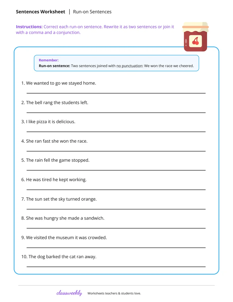 Run-on sentences