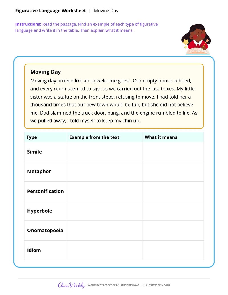 Figurative Language: Moving Day