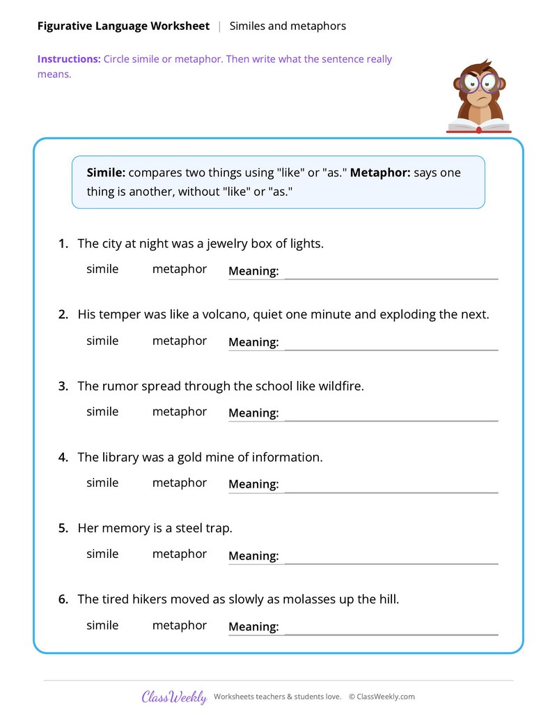 Figurative Language: Similes and metaphors