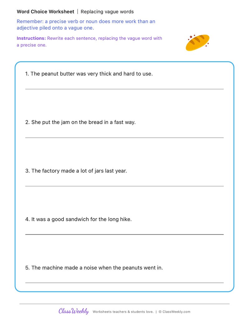 Replacing vague words