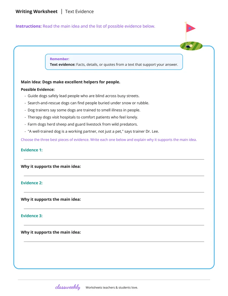 Text evidence