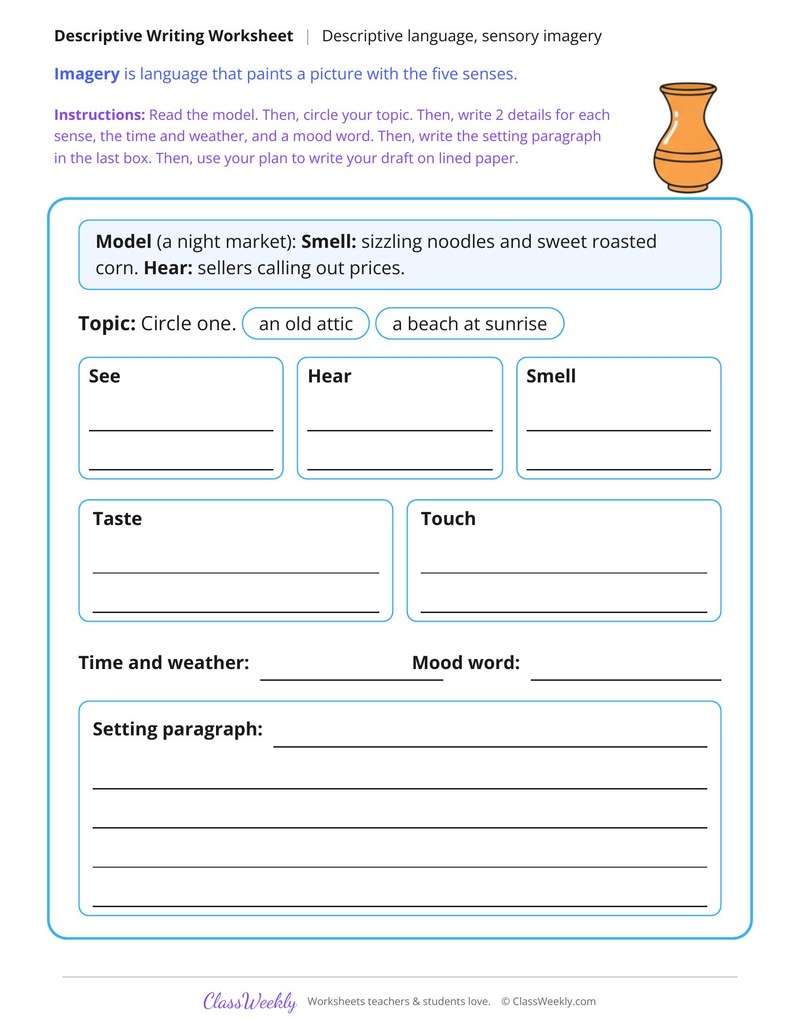 Build a Setting With Sensory Imagery