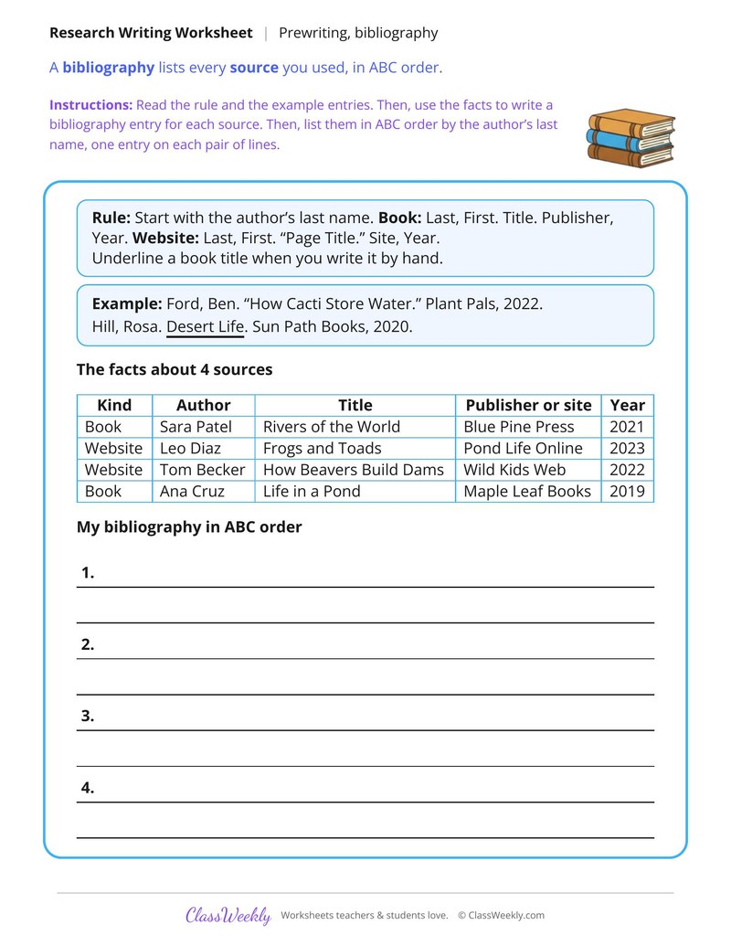 List Sources for a Report in a Bibliography