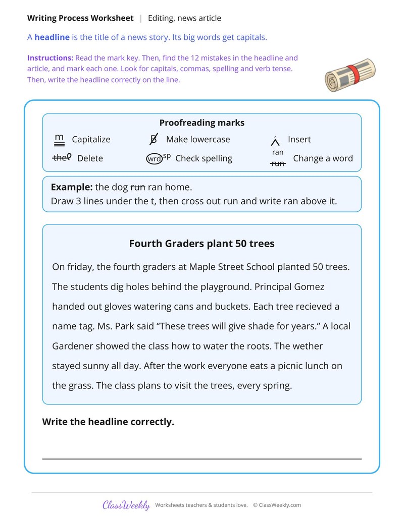 Proofread a News Article Using Editing Marks