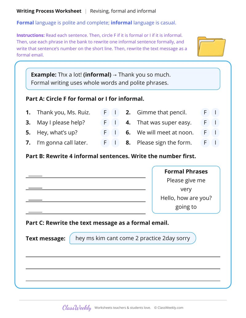Revise for Formal and Informal Language