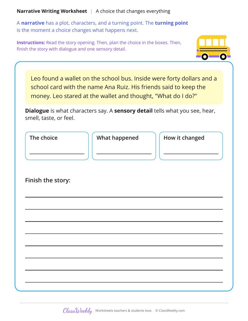 A Choice That Changed Everything Narrative Writing