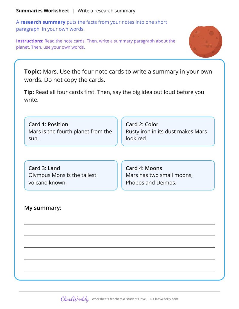 Write a Research Summary