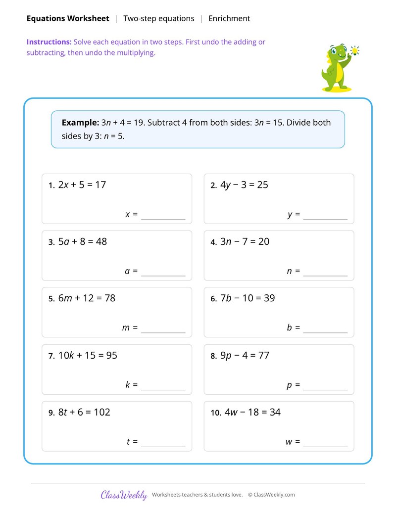 Two-step equations