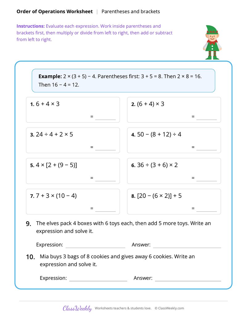 Order of operations - Christmas