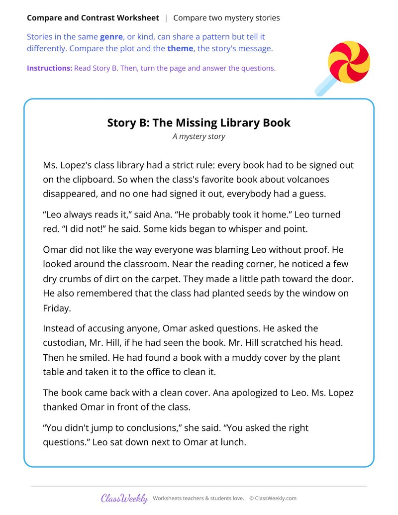 Compare Two Mystery Stories With Similar Clues