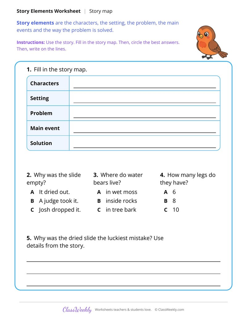 Story Elements in a Story About a Science Fair Surprise - Page 2
