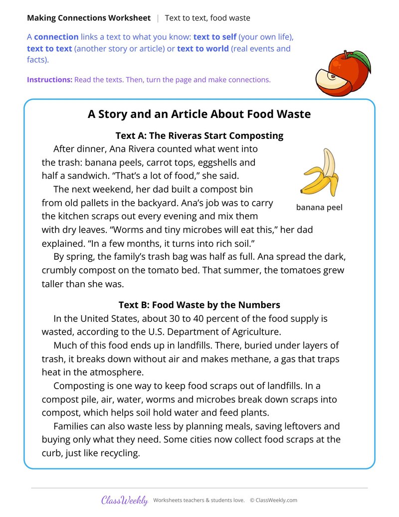 Connect a Story and an Article About Food Waste - Page 1