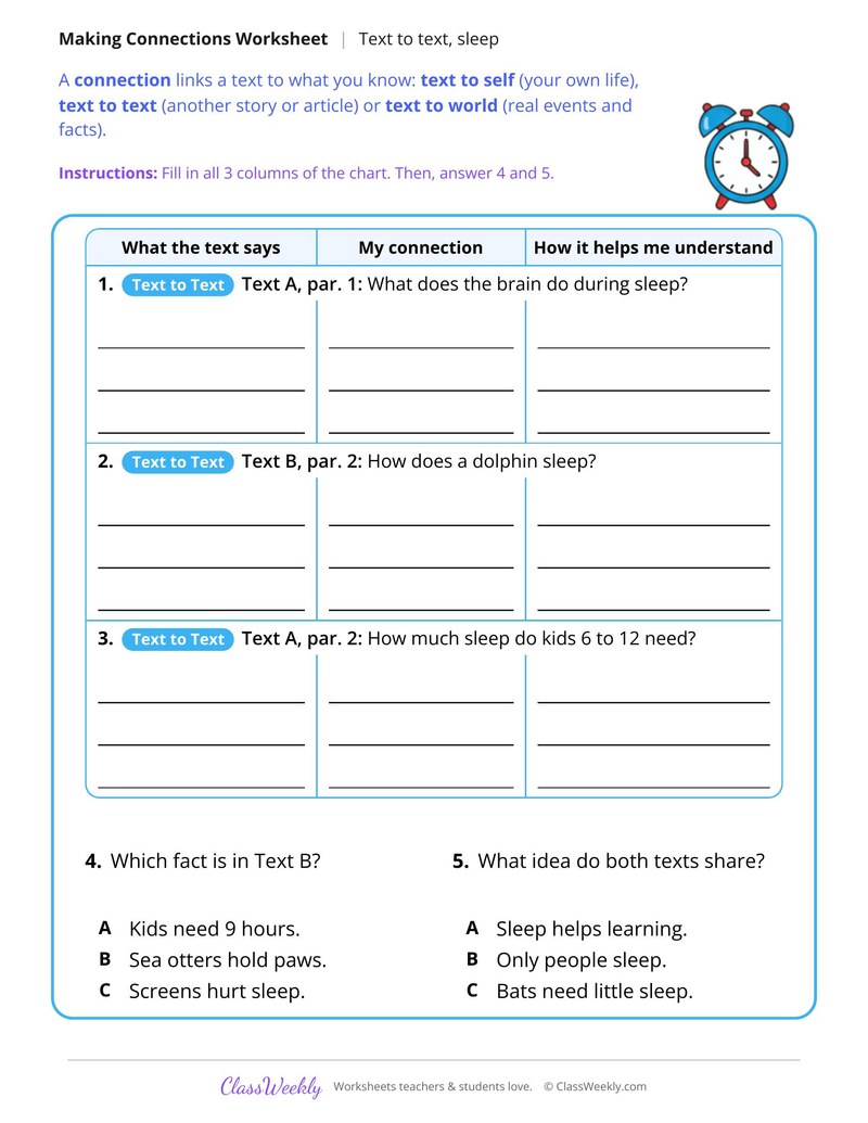 Make Text to Text Connections, Two Articles About Sleep - Page 2