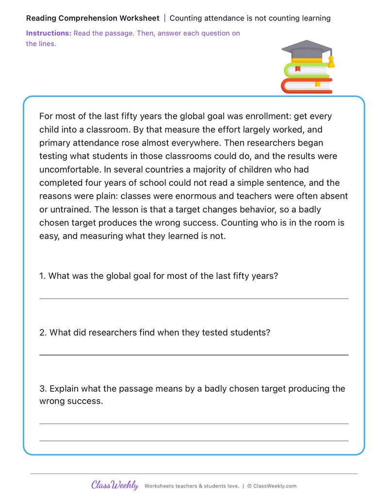 Counting attendance is not counting learning - International Day of Education