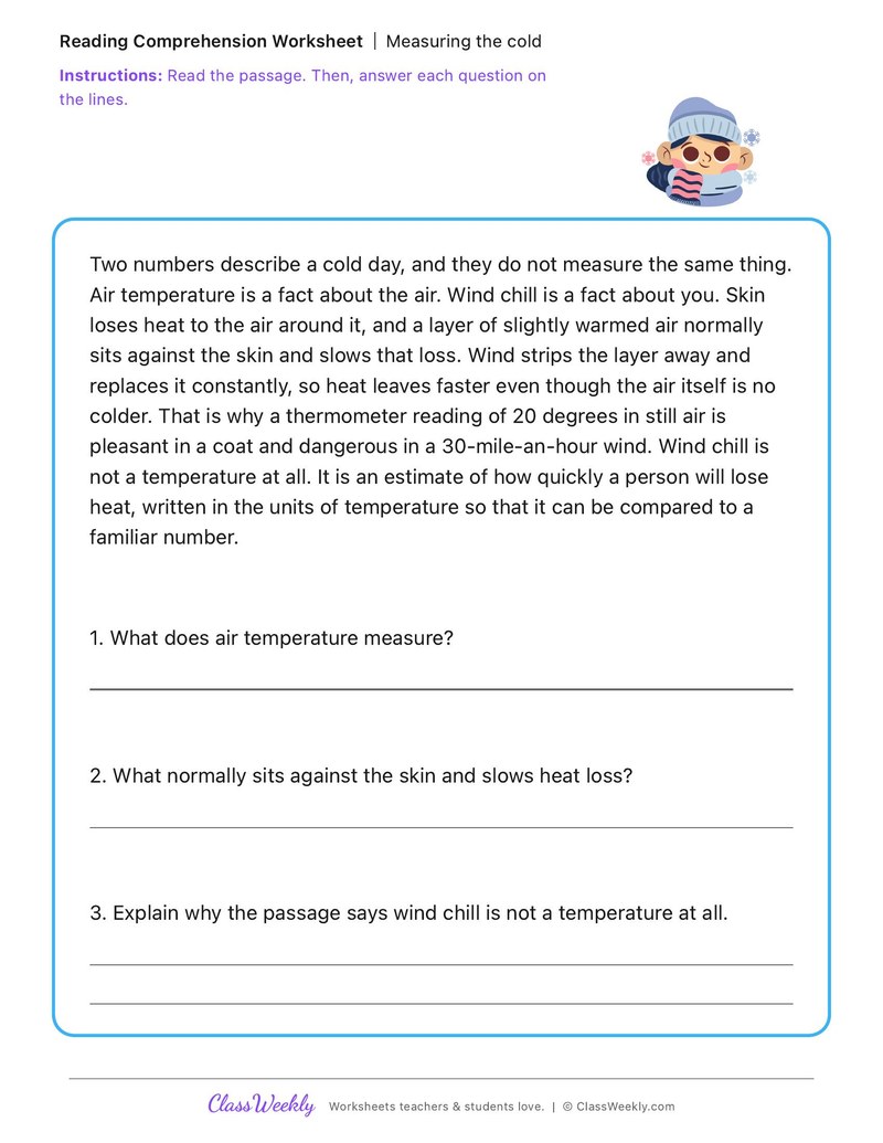 Measuring the cold - Winter Science & Weather