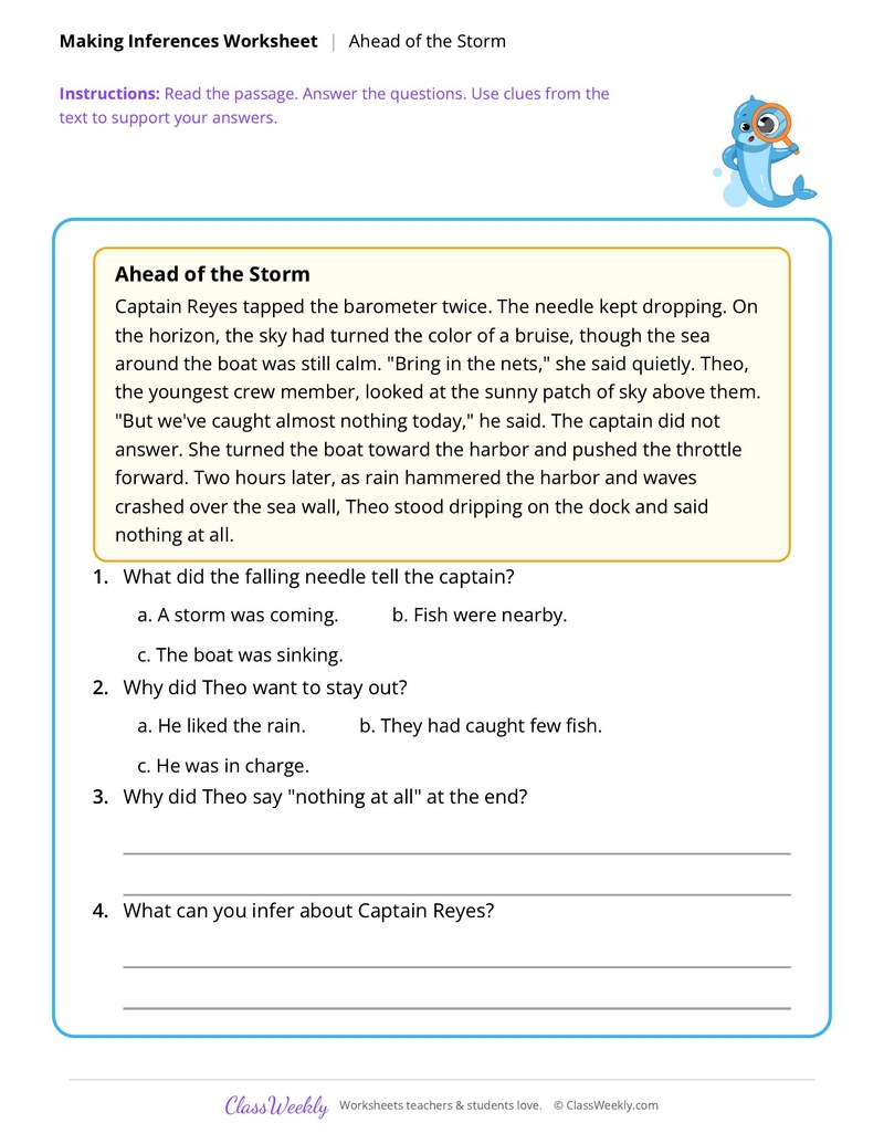 Making Inferences: Ahead of the Storm