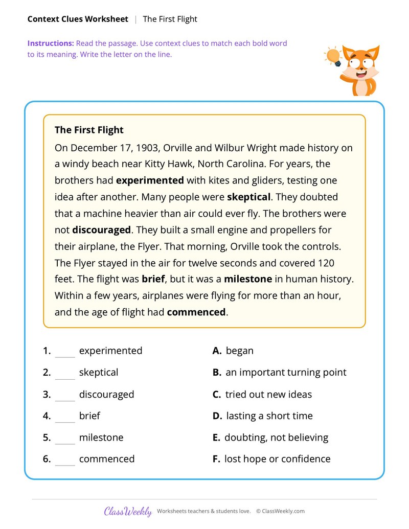Context Clues: The First Flight